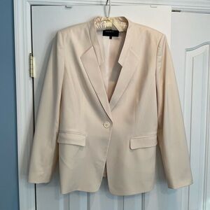 Lafayette 148 Cream Single Breasted Blazer
